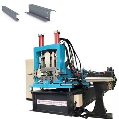 Automatische Stahlrahmenkanal-Punchlöcher C U Z W M V T Purlin Roll Forming Machine